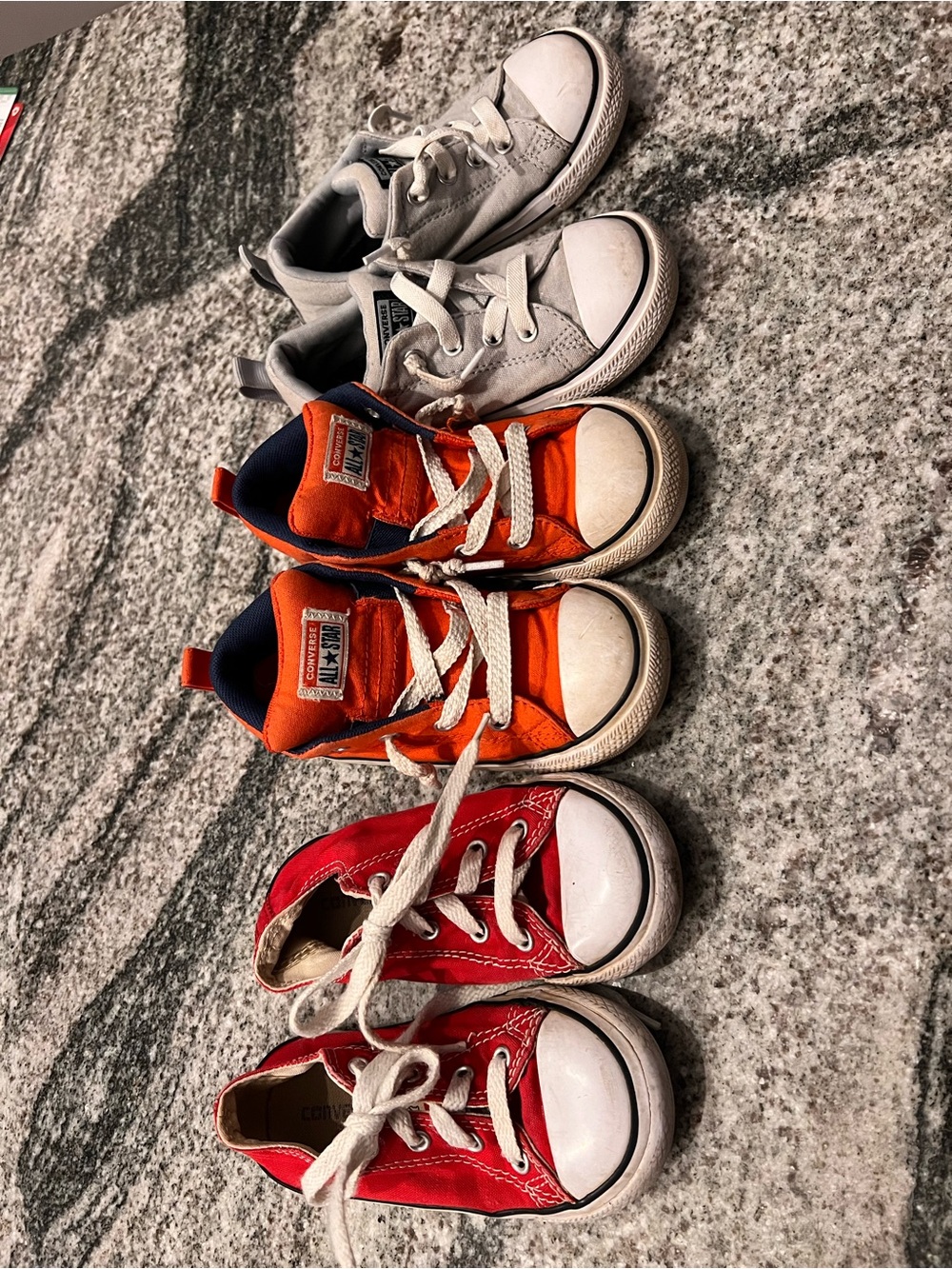 Converse Kid Sneakers Lot- Orange, Red, Light Gray